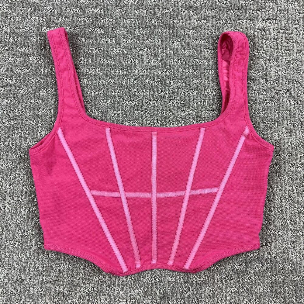 ThatsSoFetch Luca Corset Top Womens 8 Structured Crop Tank Y2K Party Sexy Bustie